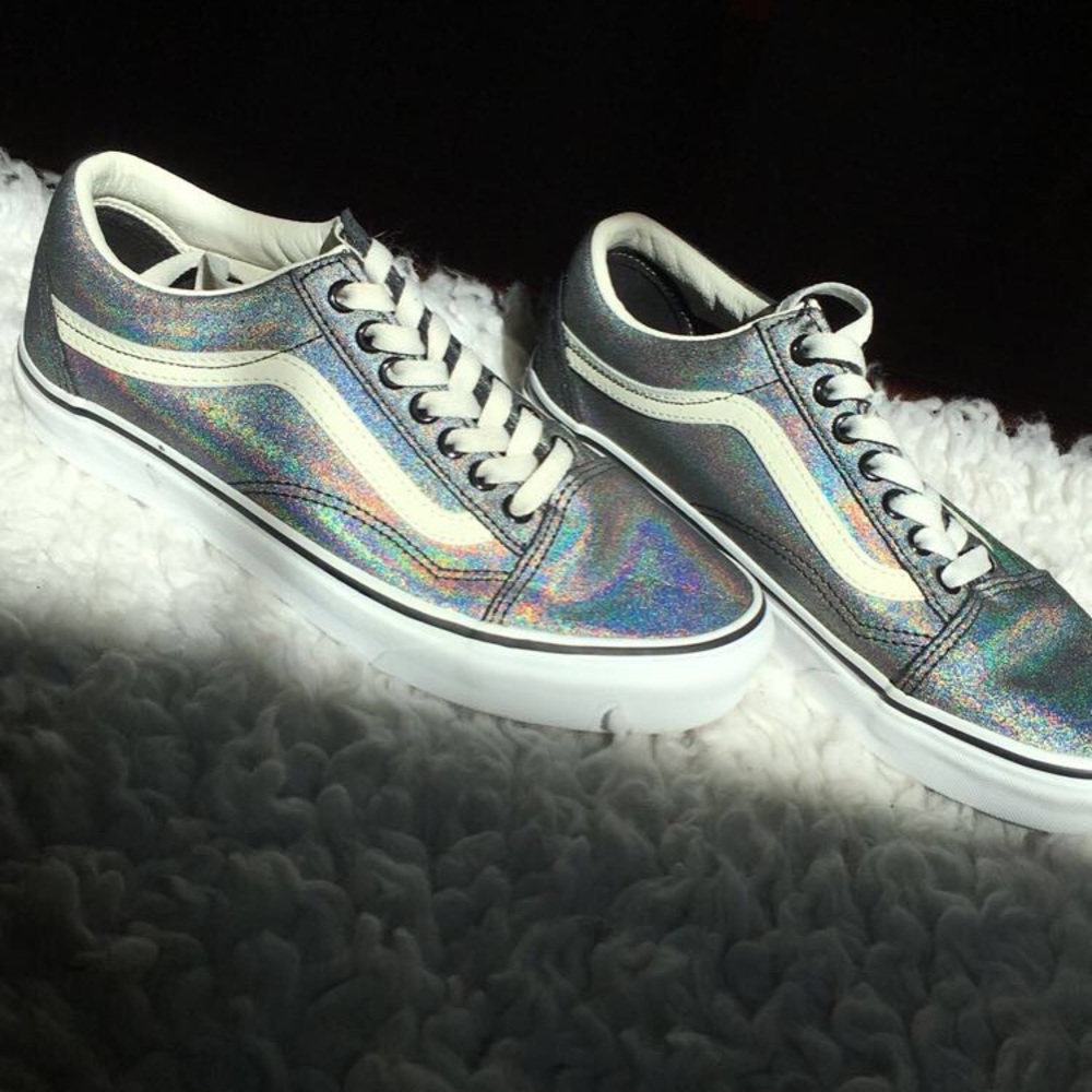 Holographic size 8 Vans.